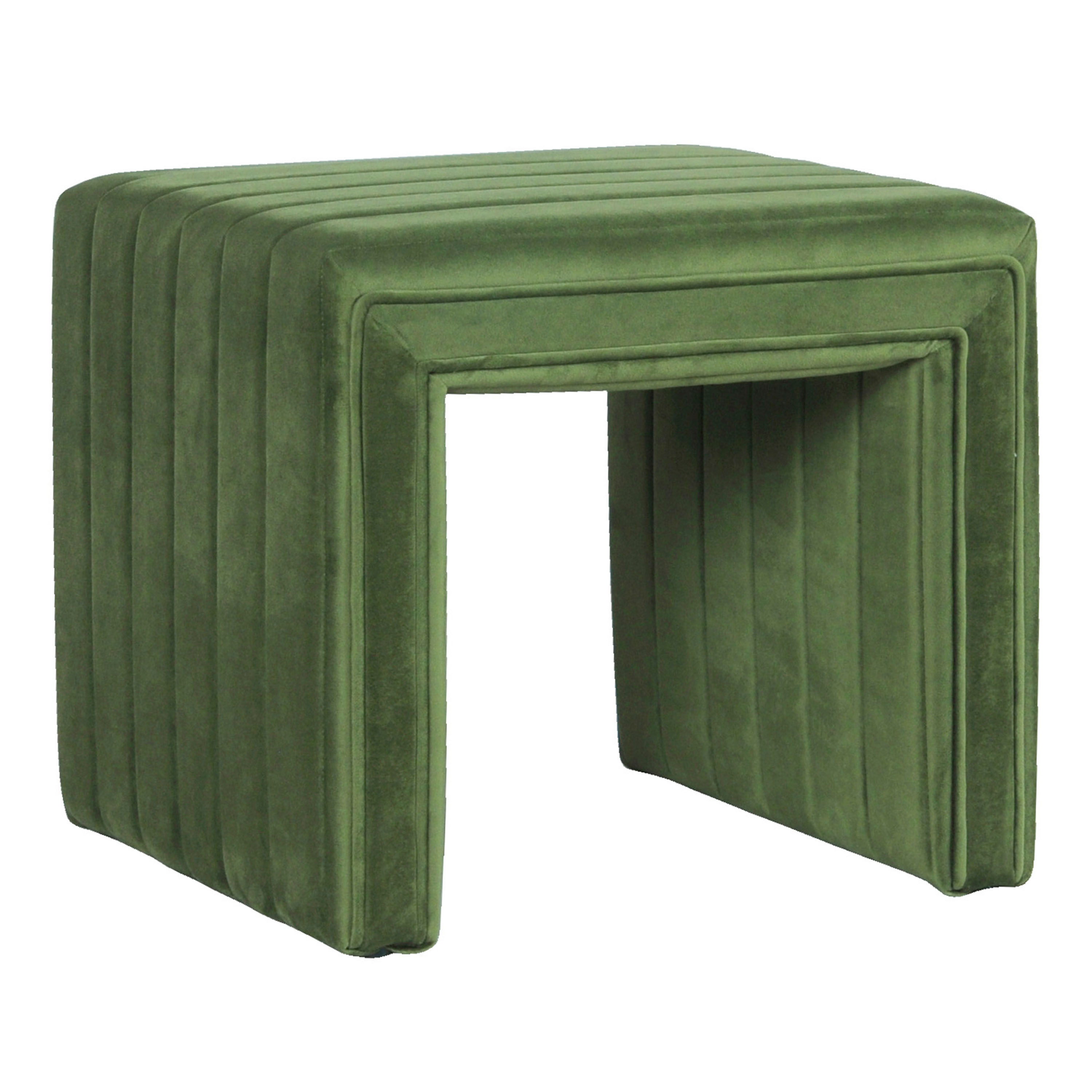 Kilburn Square Channel Tufted U Shaped Upholstered Ottoman image number 0
