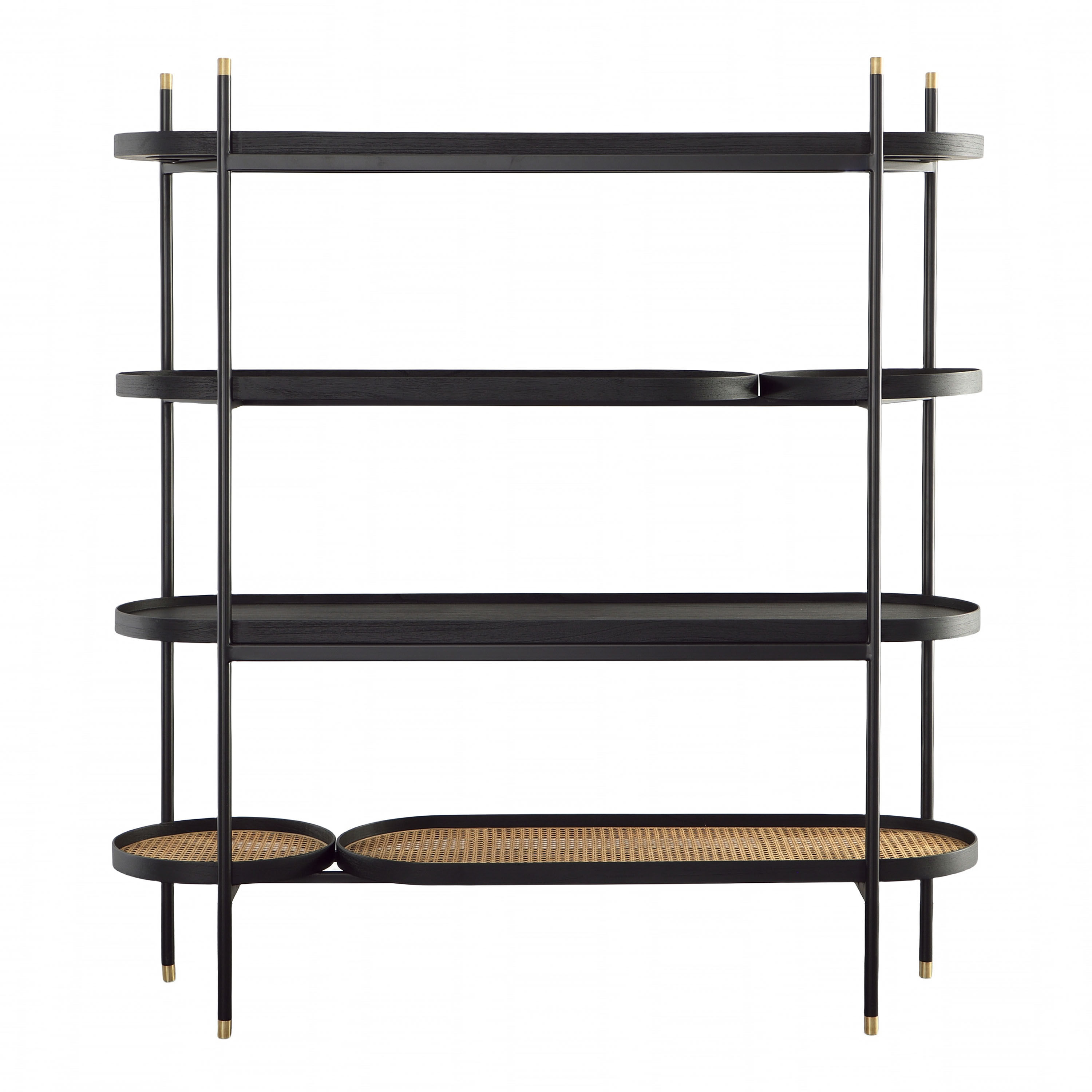 Black rattan shelf sale