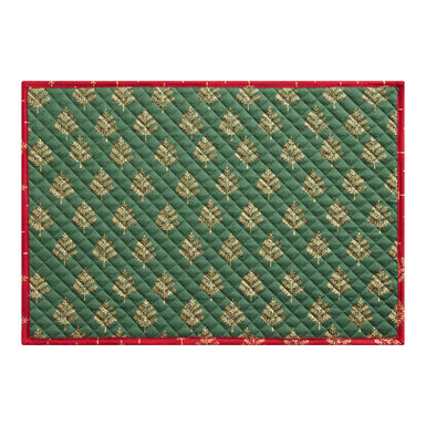 Green and Gold Quilted Christmas Tree Reversible Placemat Green and Gold Quilted Christmas Tree Reversible Placemat
