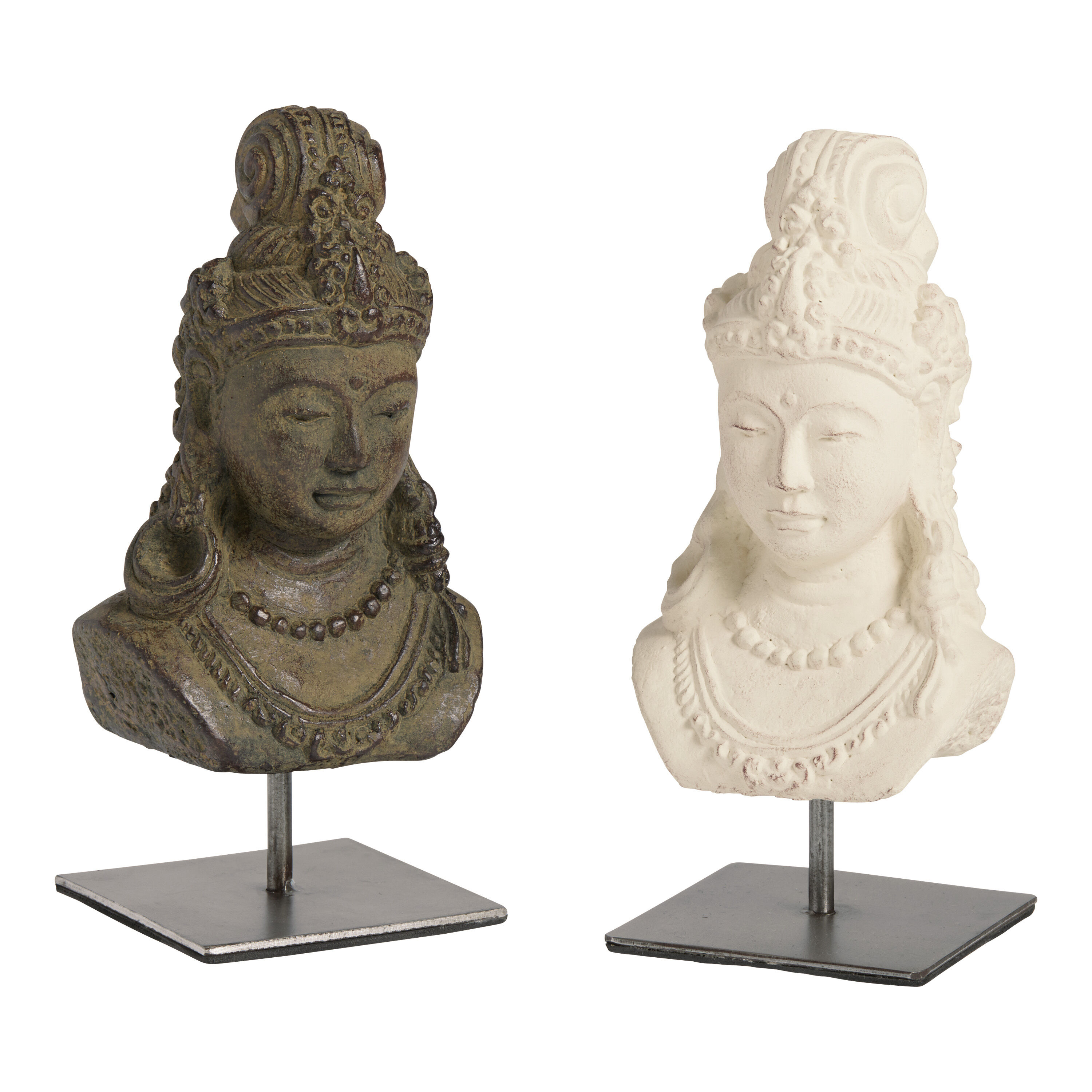 Stone Tara Goddess on Metal Stand image number 0