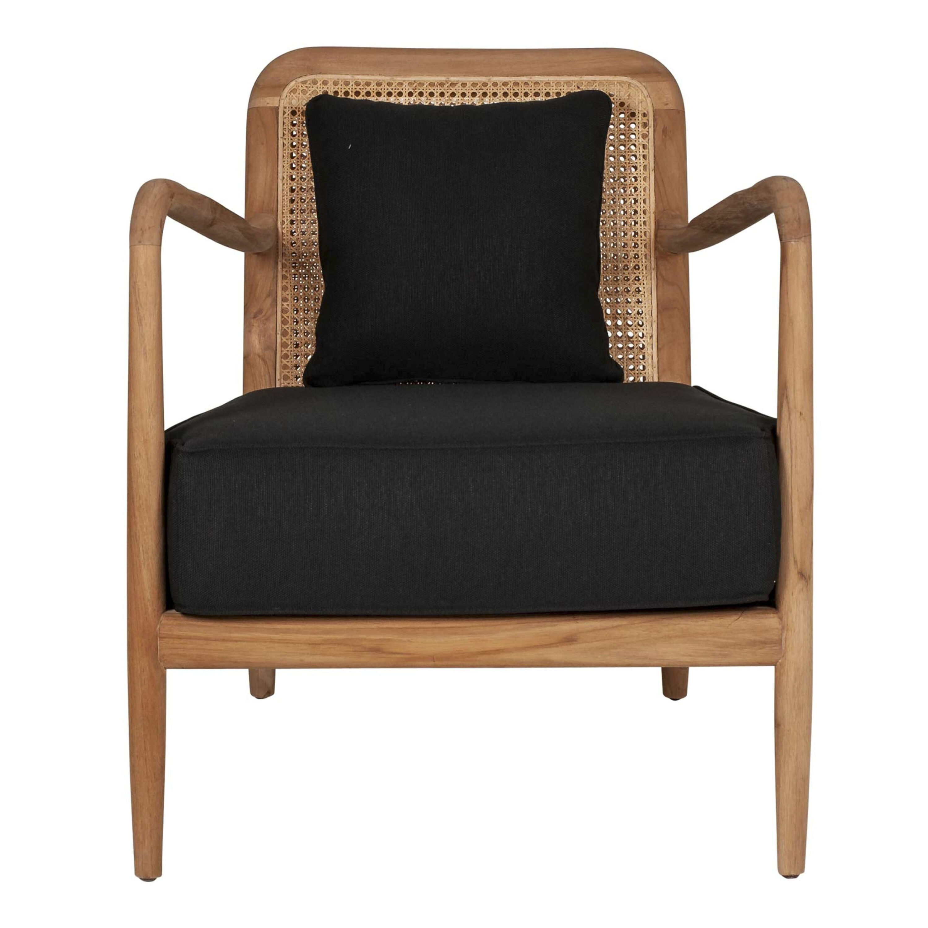 Tokoroa Natural Teak Wood and Rattan Cane Chair image number 2