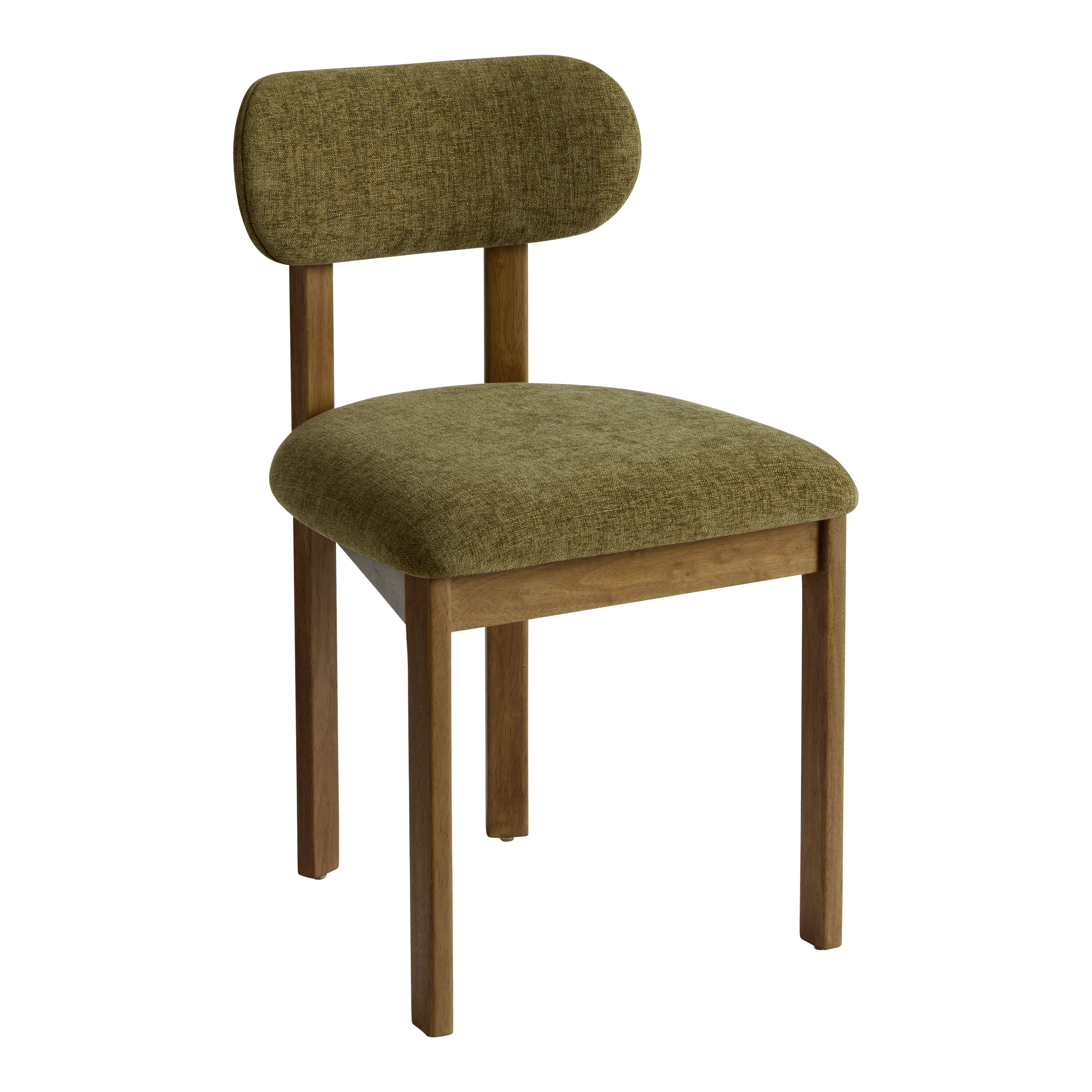 Russo Warm Chestnut Wood Upholstered Dining Chair Set of 2