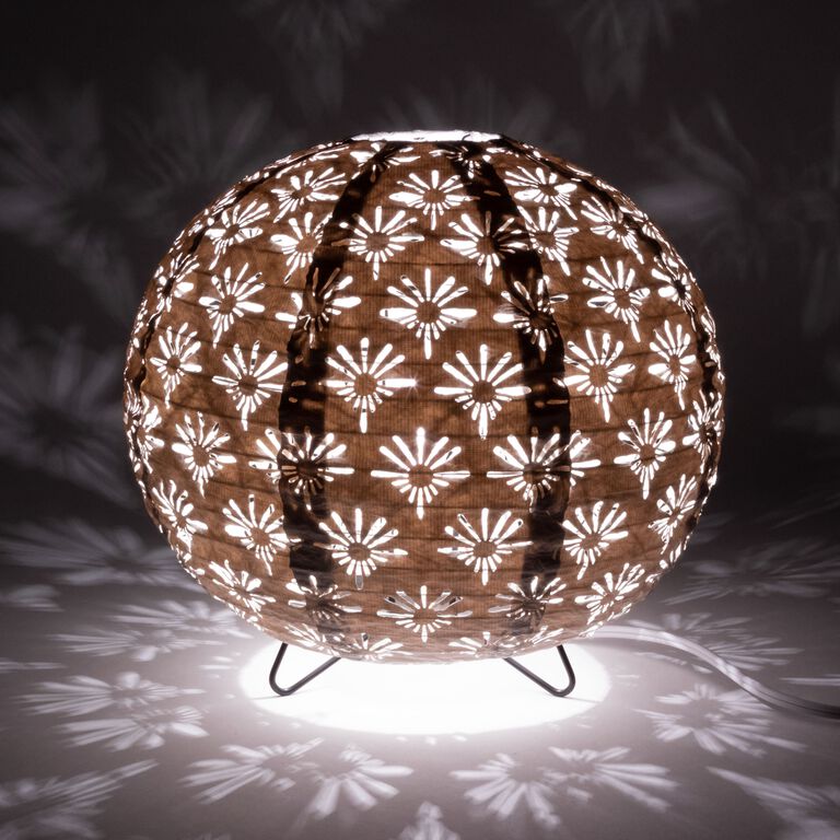 Neysa White Laser Fabric Globe Accent Lamp - World Market
