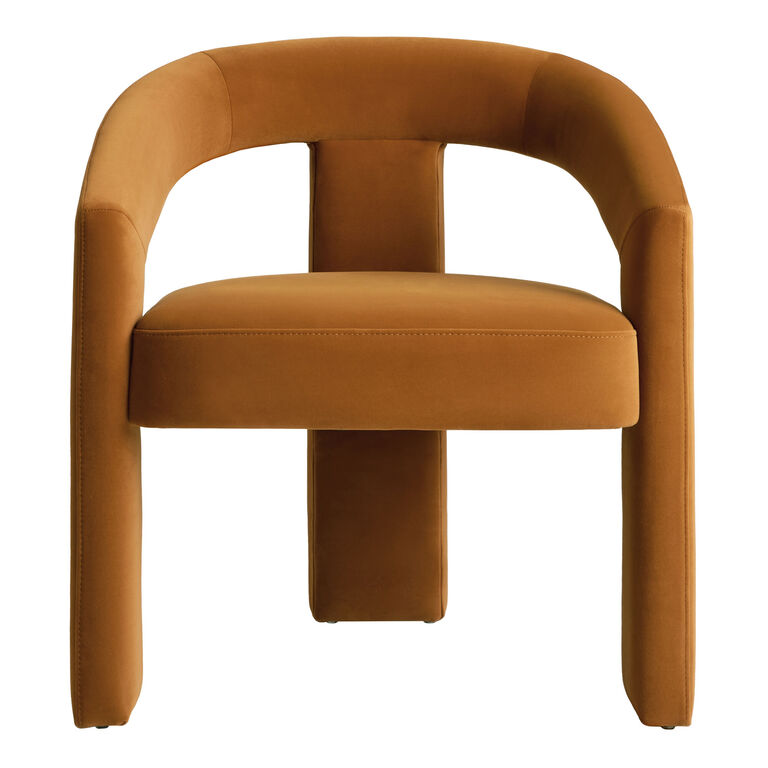 Eros Velvet Curved Upholstered Dining Armchair Set of 2 image number 3