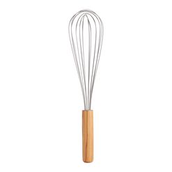 Olive Wood and Stainless Steel Whisk