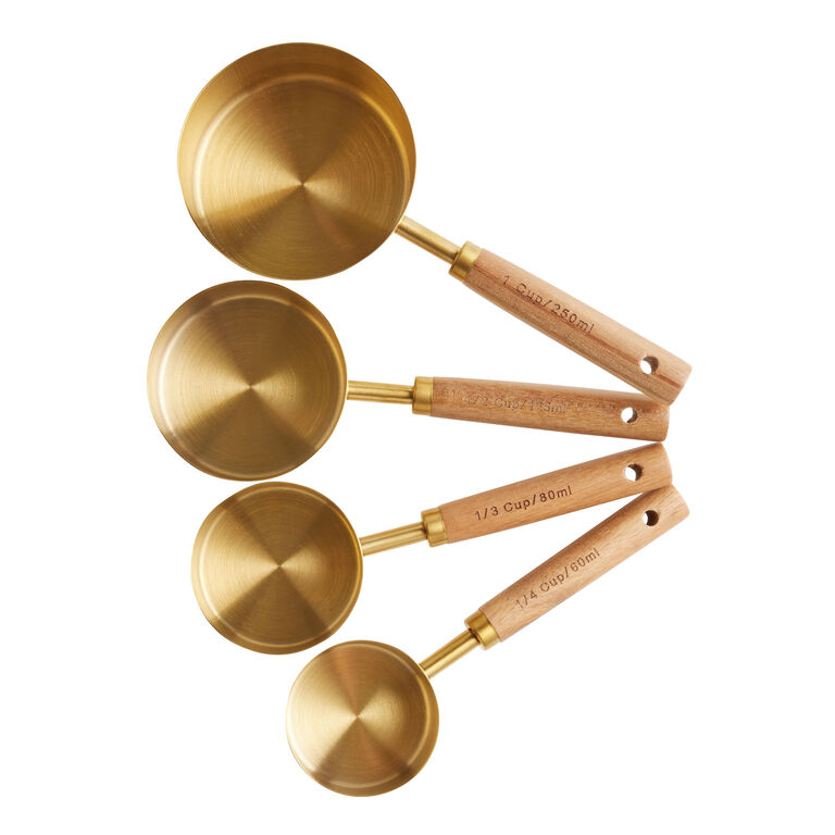 Gold Metal and Wood Nesting Measuring Spoons - World Market
