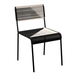 Manati Rope and Black Metal Outdoor Dining Chair 2 Piece Set