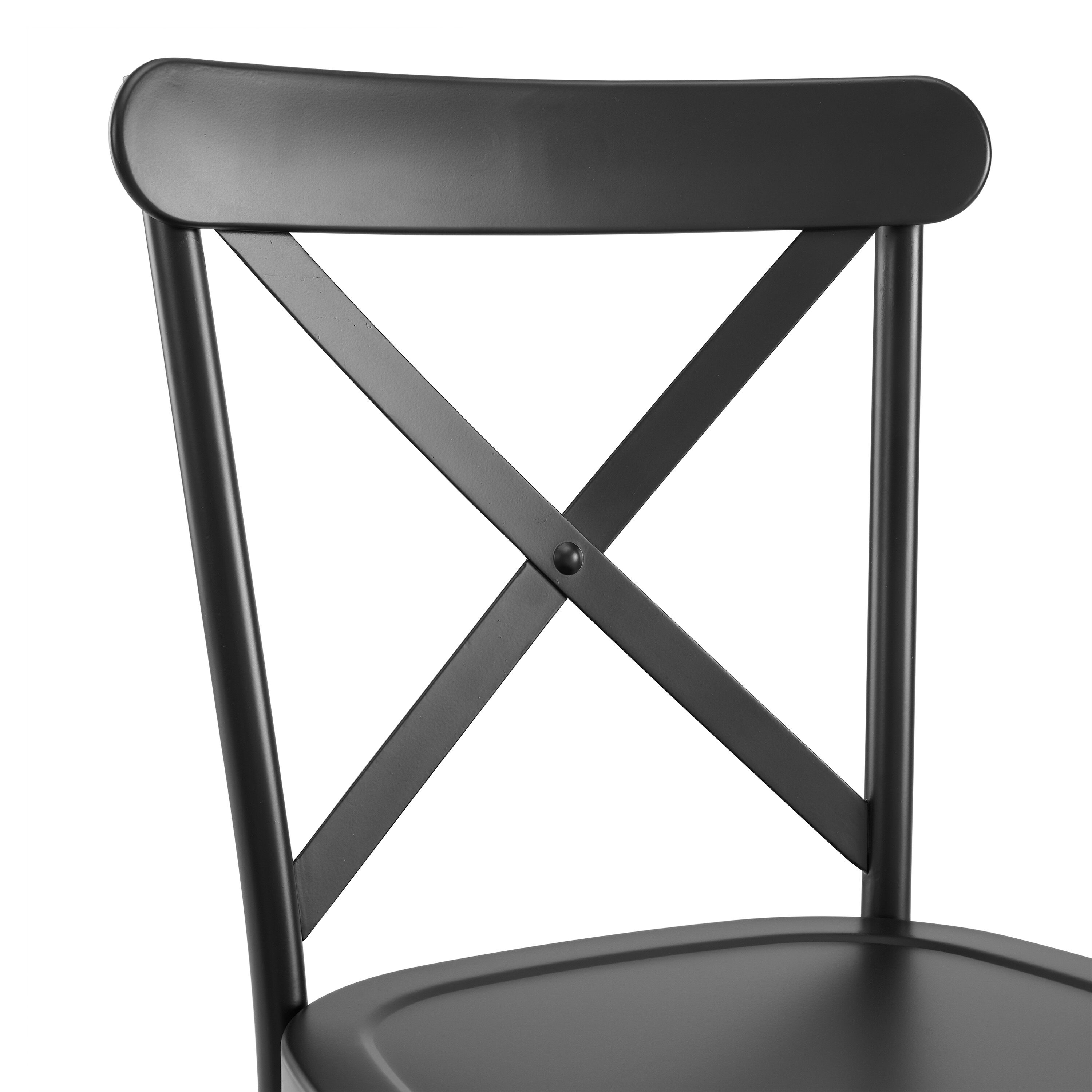 Jebb Matte Black Metal X Back Counter Stool 2 Piece Set World Market