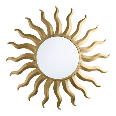 Round Gold Metal Sun Wall Mirror Round Gold Metal Sun Wall Mirror