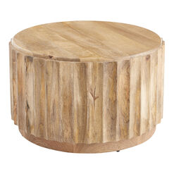 Ishan Round Driftwood Ridged Coffee Table