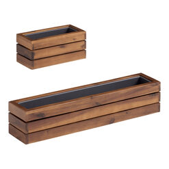Alicante Wood And Metal Outdoor Wall Planter