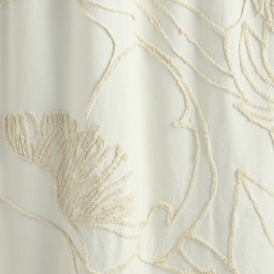Sofia Ivory Tufted Floral Outline Shower Curtain Sofia Ivory Tufted Floral Outline Shower Curtain