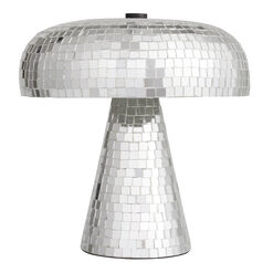 Mirrored Glass Disco Mushroom 2 Light Table Lamp