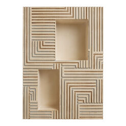 Wood Geo Panel Wall Decor with Cutout Shelves