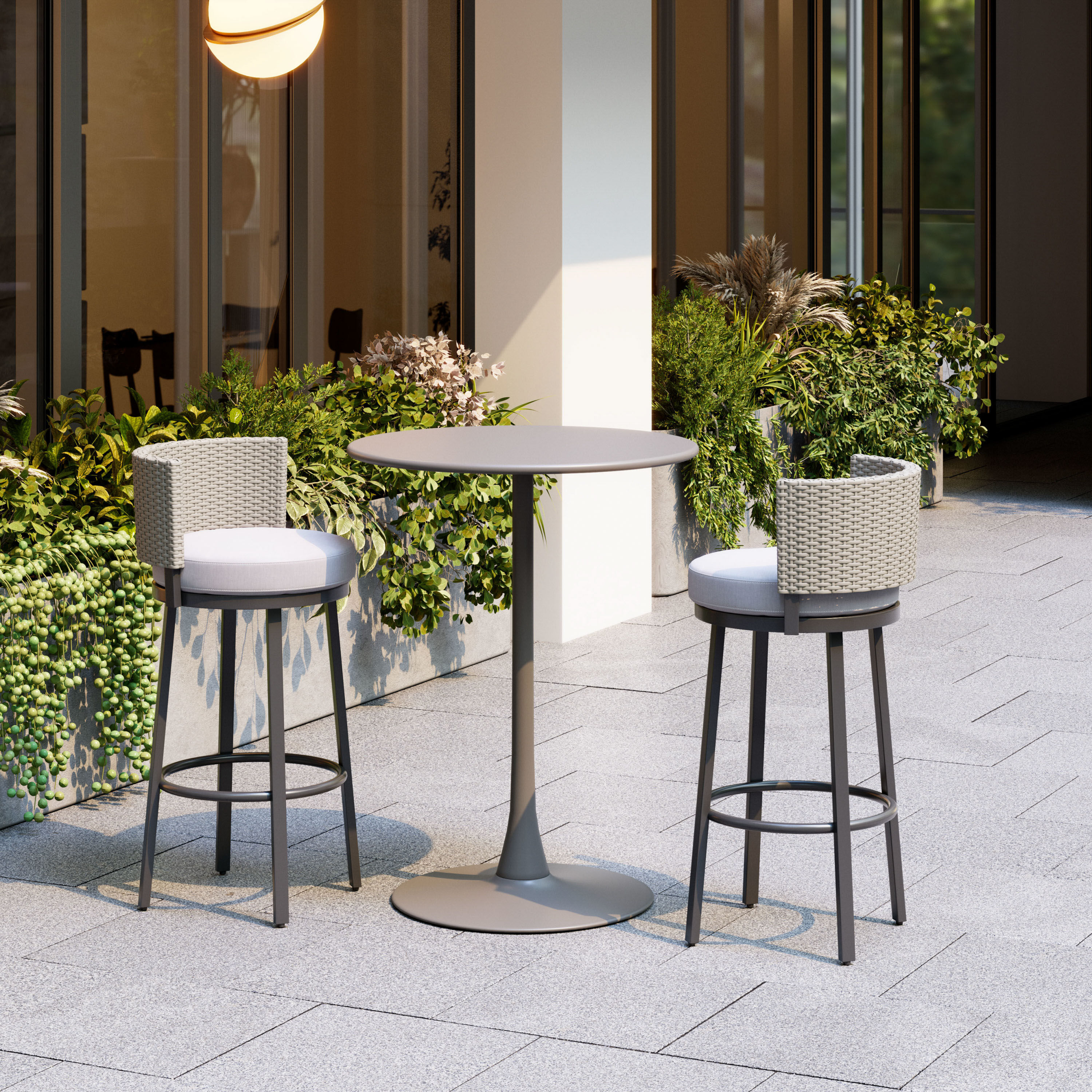Falco All Weather Wicker and Metal Outdoor Barstool