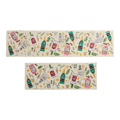 Holiday Spirit Bottles Beaded Table Runner Holiday Spirit Bottles Beaded Table Runner