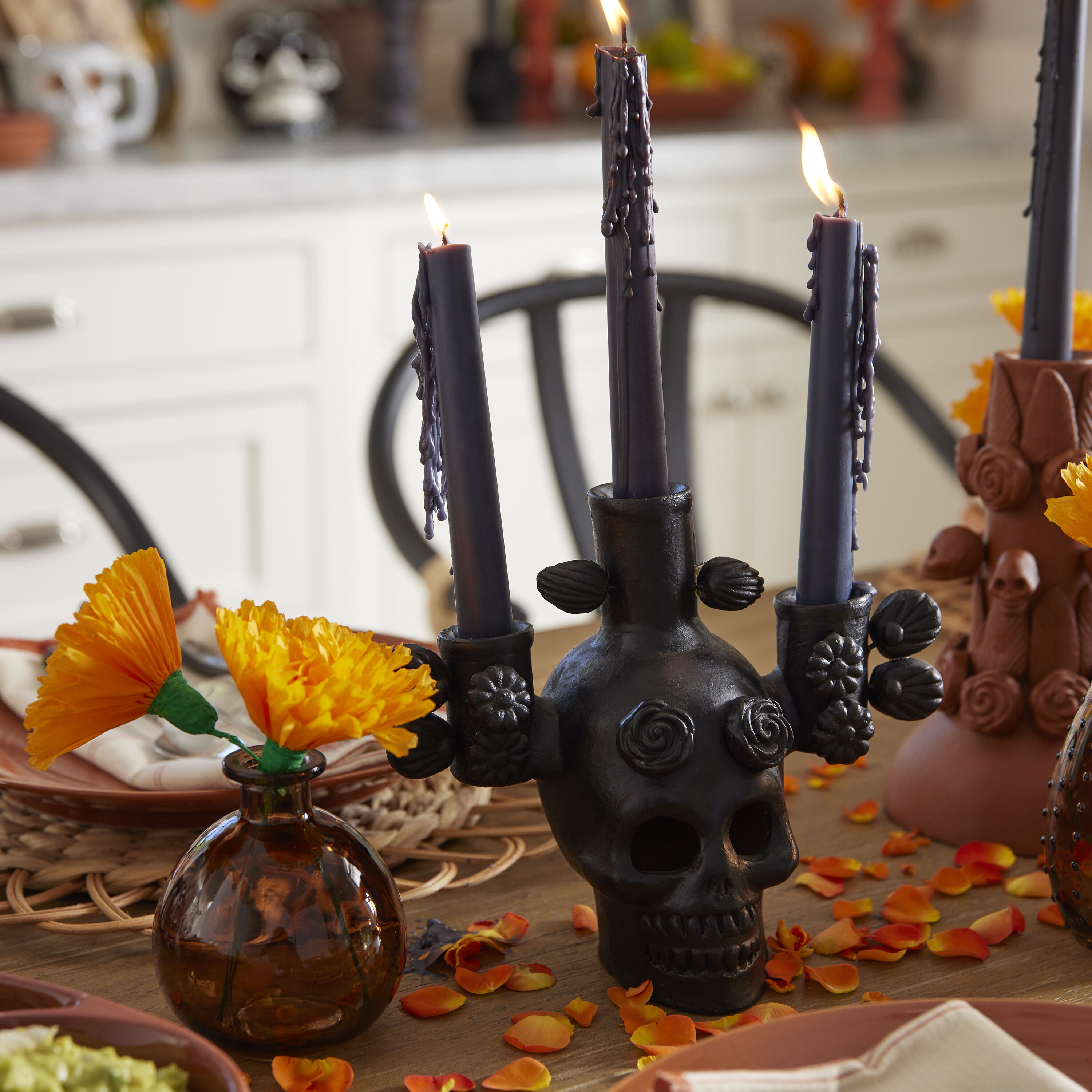 Day of the Dead Crepe Paper Marigold Flowers 10 Count image number 1