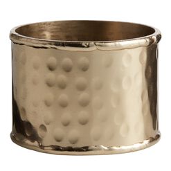Gold Hammered Napkin Ring Set Of 2