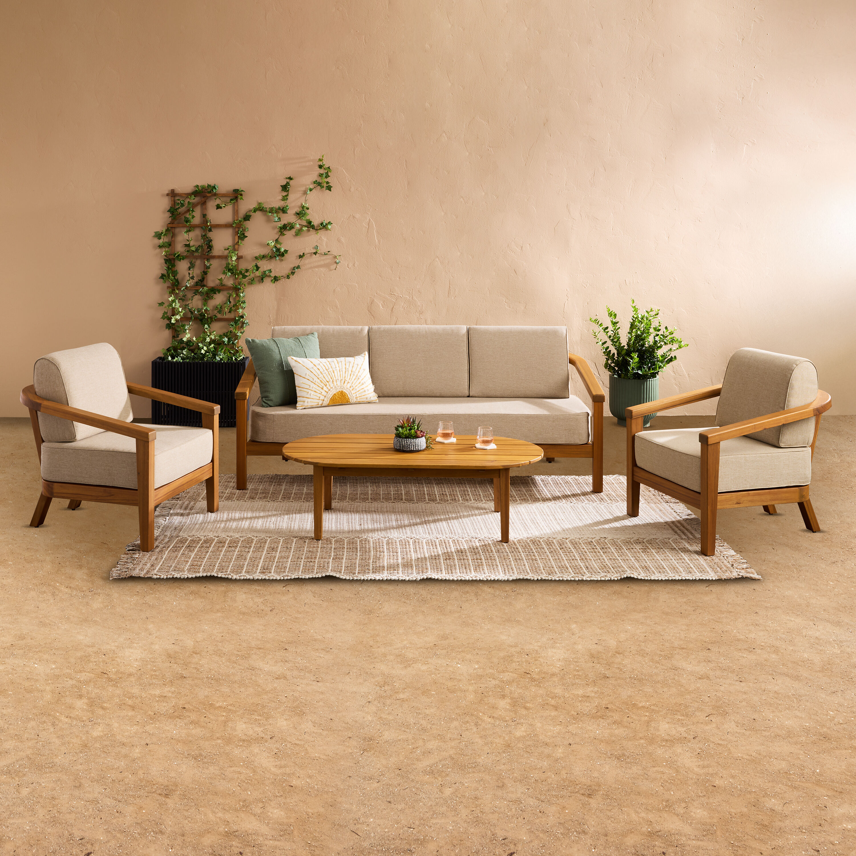 Atrani 4 Piece Outdoor Furniture Set with Sofa image number 0