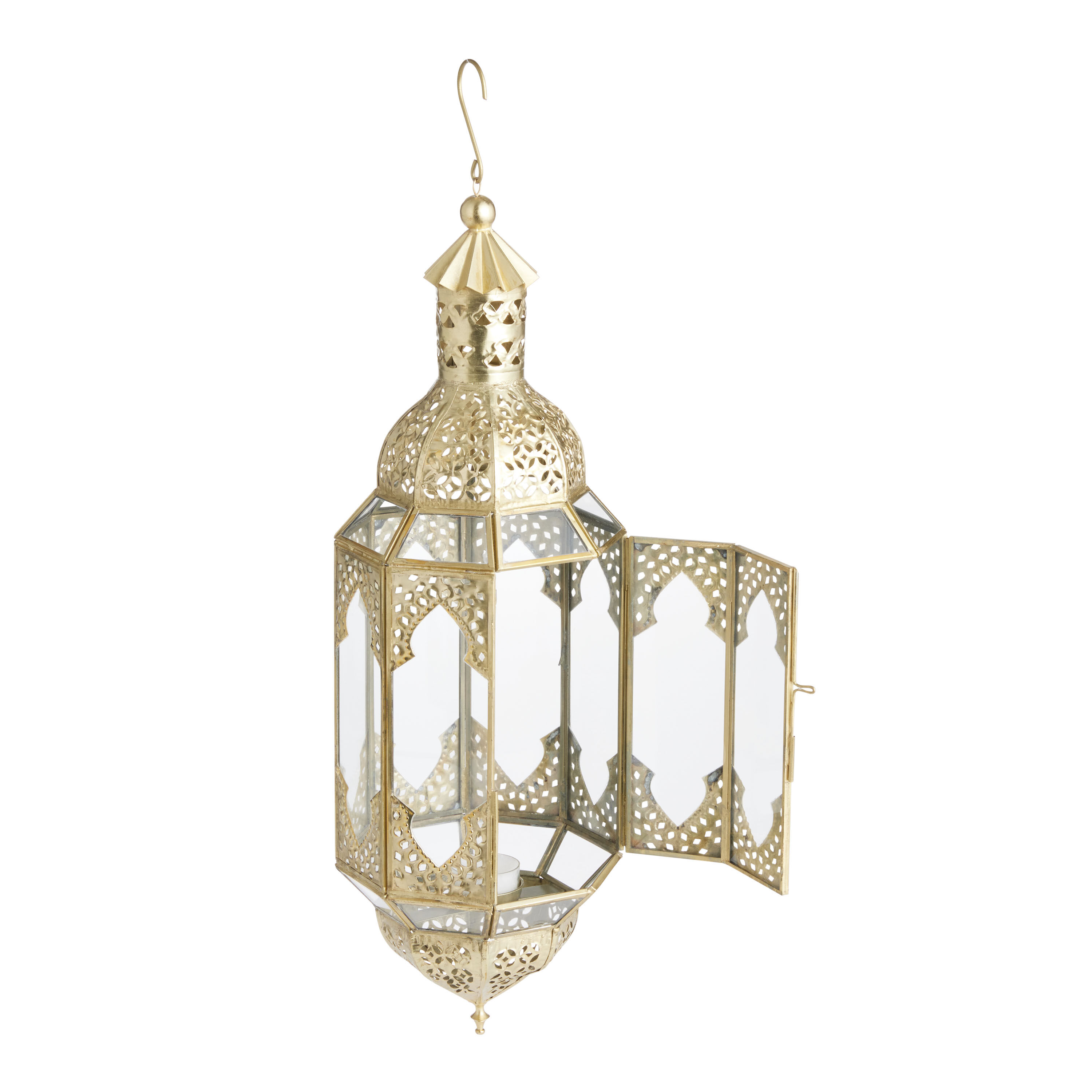 Gold top hanging lantern