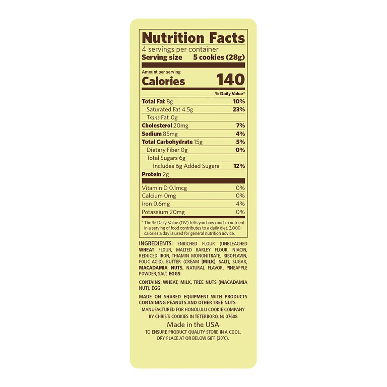 Honolulu Mini Pineapple Macadamia Shortbread Cookies image number 2