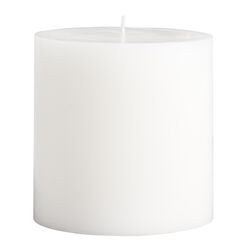 4x4 White Unscented Pillar Candle