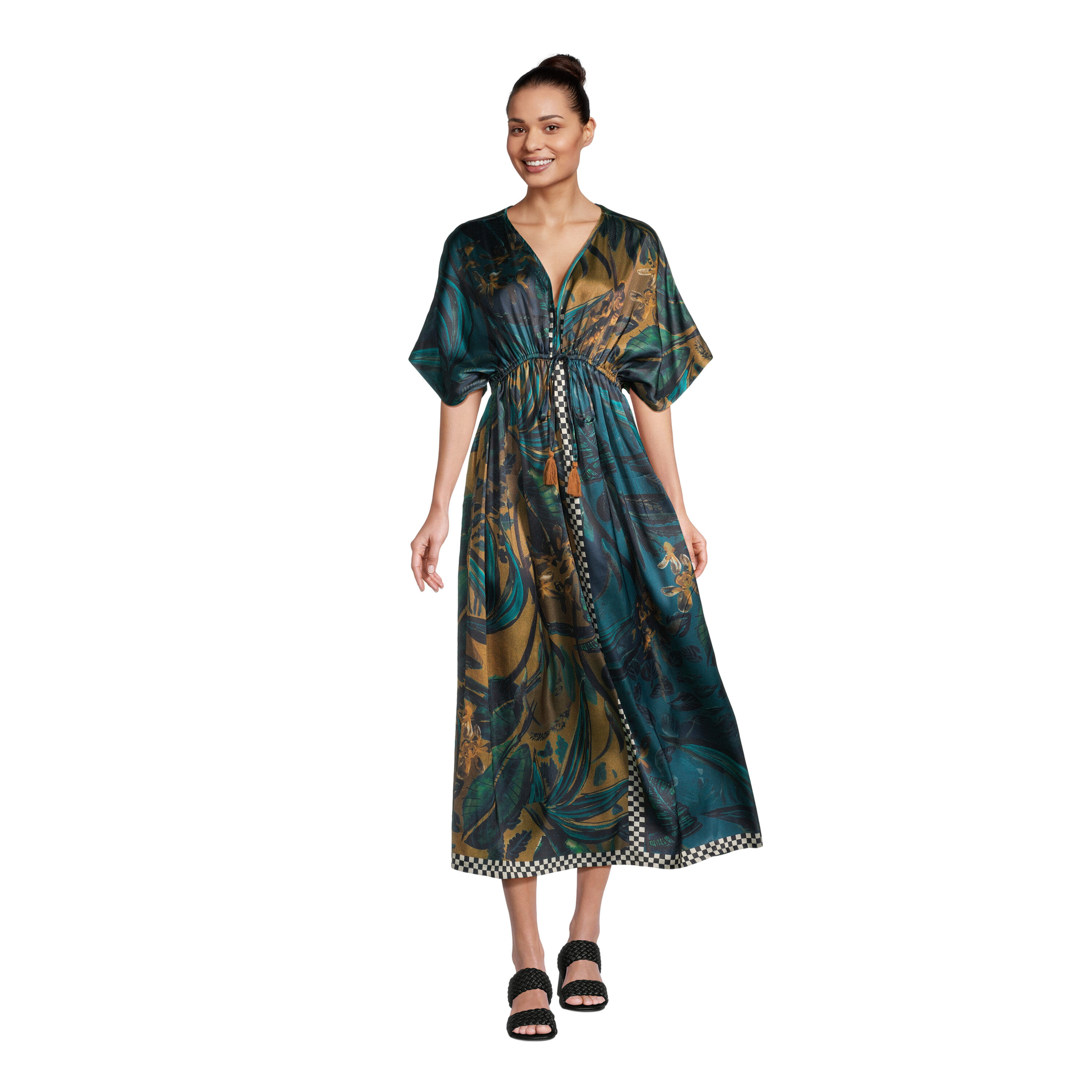 Tropical map print kaftan dress sales