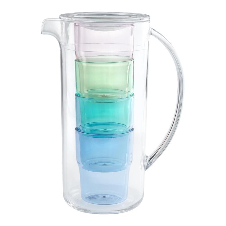Poolside Nested Acrylic Pitcher and Glass Set - World Market