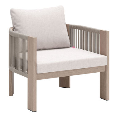 Calantha Beige Aluminum and All Weather Rope Outdoor Chair Calantha Beige Aluminum and All Weather Rope Outdoor Chair