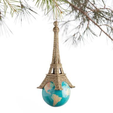 Gold Eiffel Tower and Globe Ornament Gold Eiffel Tower and Globe Ornament