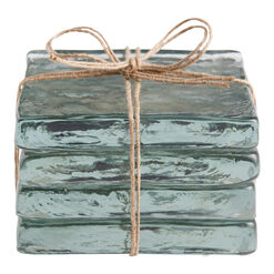Square Recycled Glass Slab Coasters 4 Pack