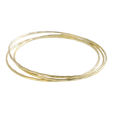 14k Gold Plated Hammered Bangle Bracelets 3 Pack 14k Gold Plated Hammered Bangle Bracelets 3 Pack