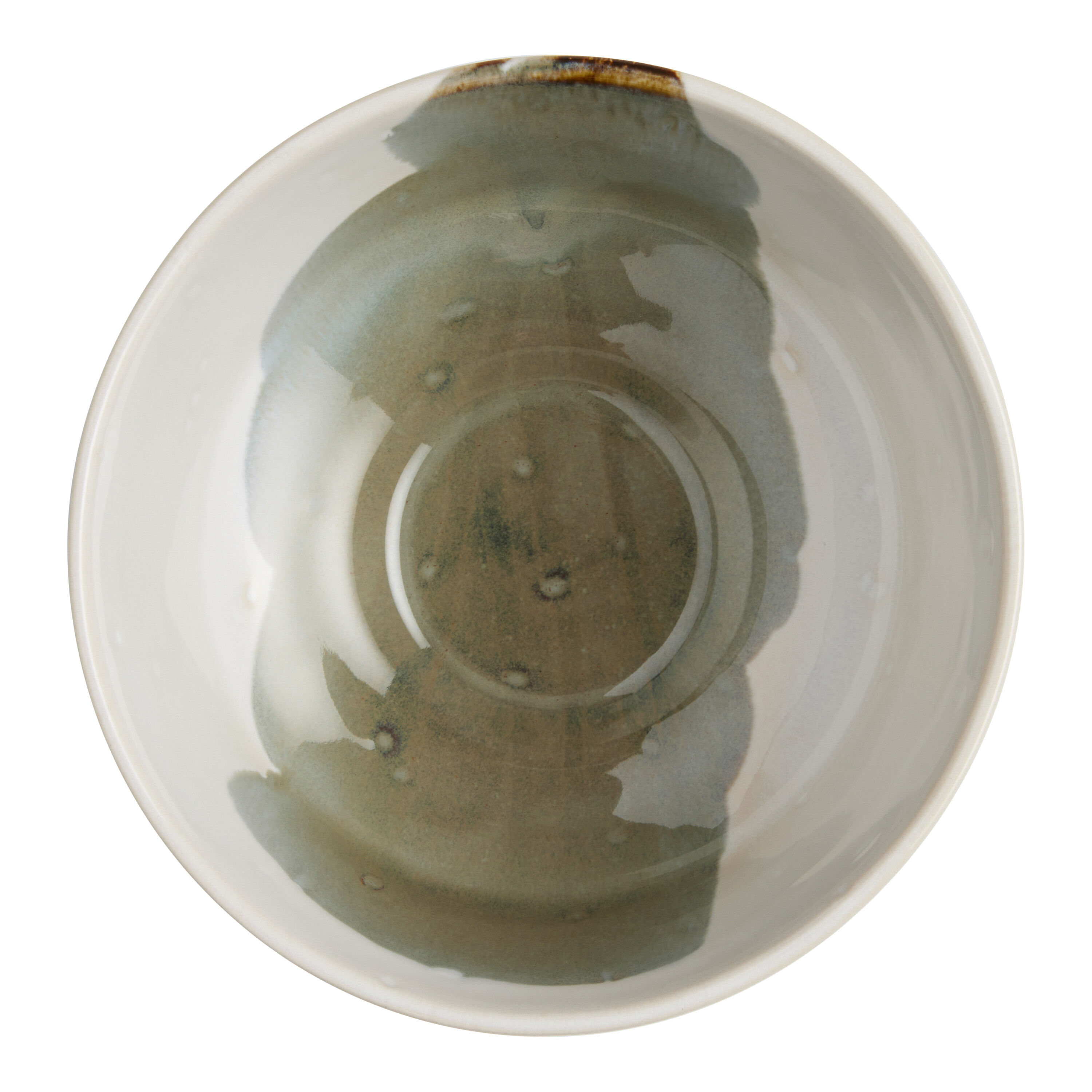 Quinn Cream And Green Dip Glaze Bowl image number 2