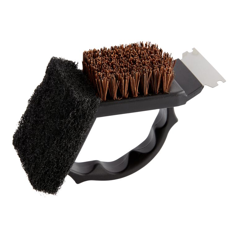 W Home Dish Brush, 2 in 1 Scrubber with Scraper Edge for Dishes