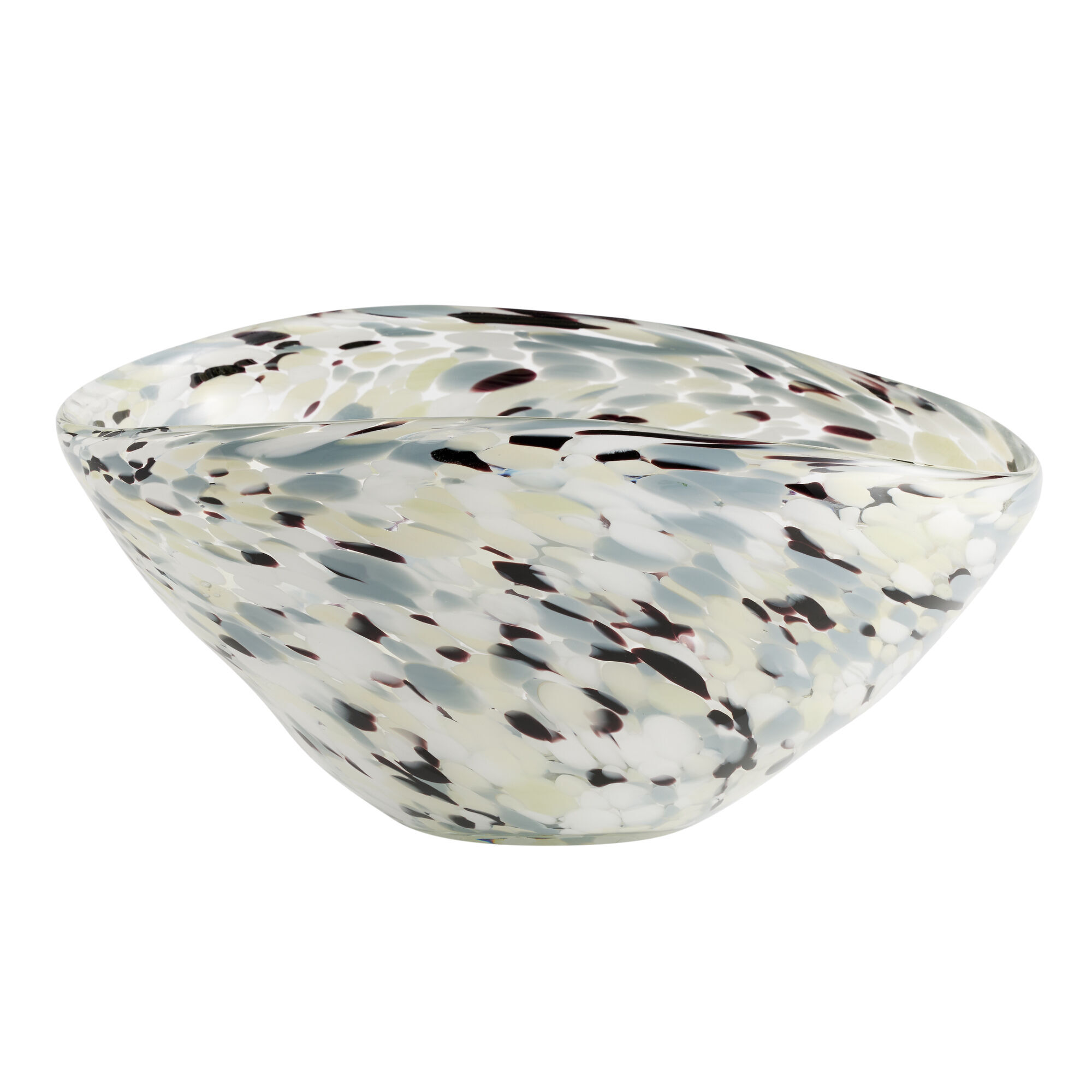 CRAFT Gray and White Confetti Handblown Glass Bowl Decor image number 0
