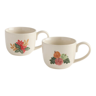 Cream Fall Foliage Hand Painted Ceramic Mug Cream Fall Foliage Hand Painted Ceramic Mug