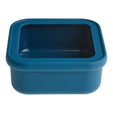 Square Blue Silicone and Glass Bakeware Storage Container Square Blue Silicone and Glass Bakeware Storage Container