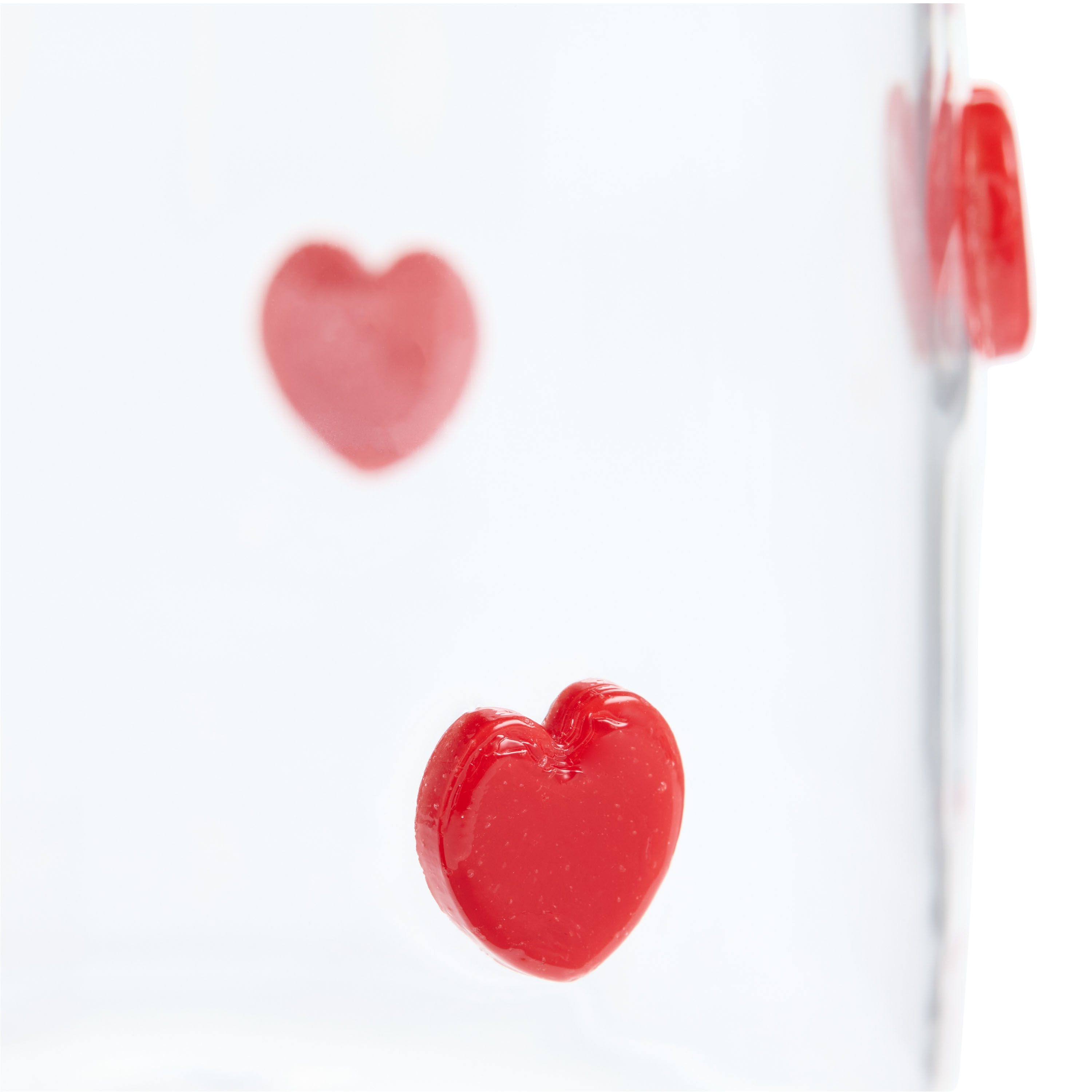 Charm Inlay Heart Handle Glass Mug