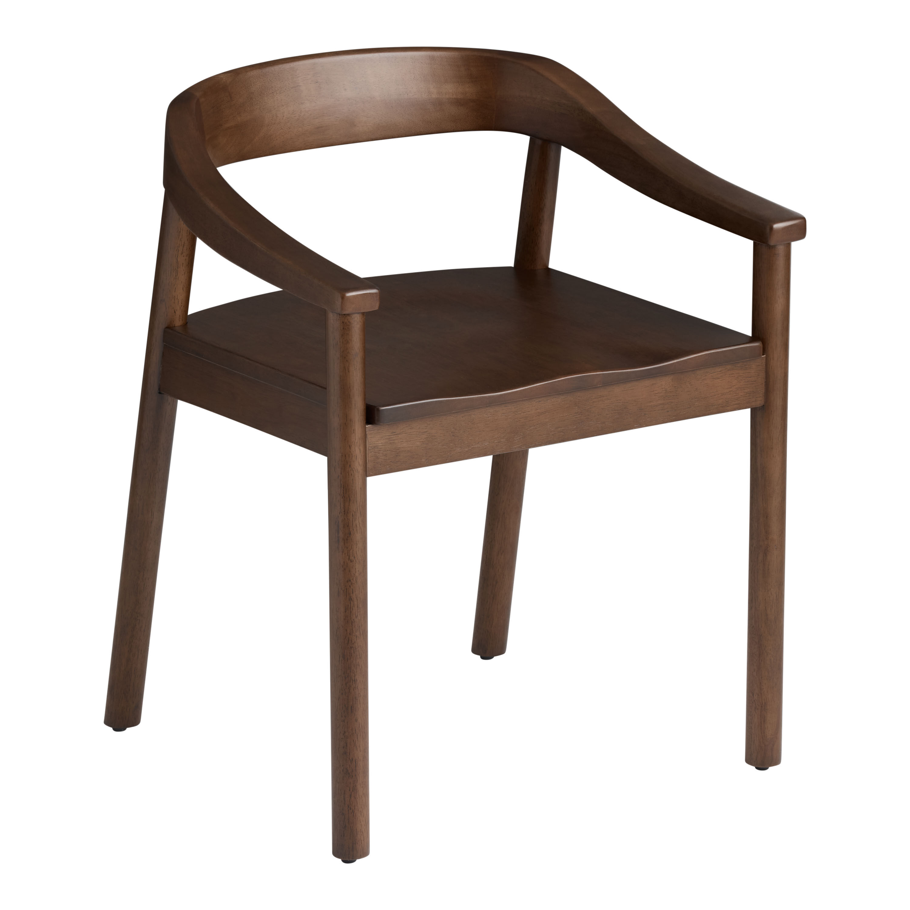 Dansen Umber Brown Wood Low Back Dining Armchair - World Market