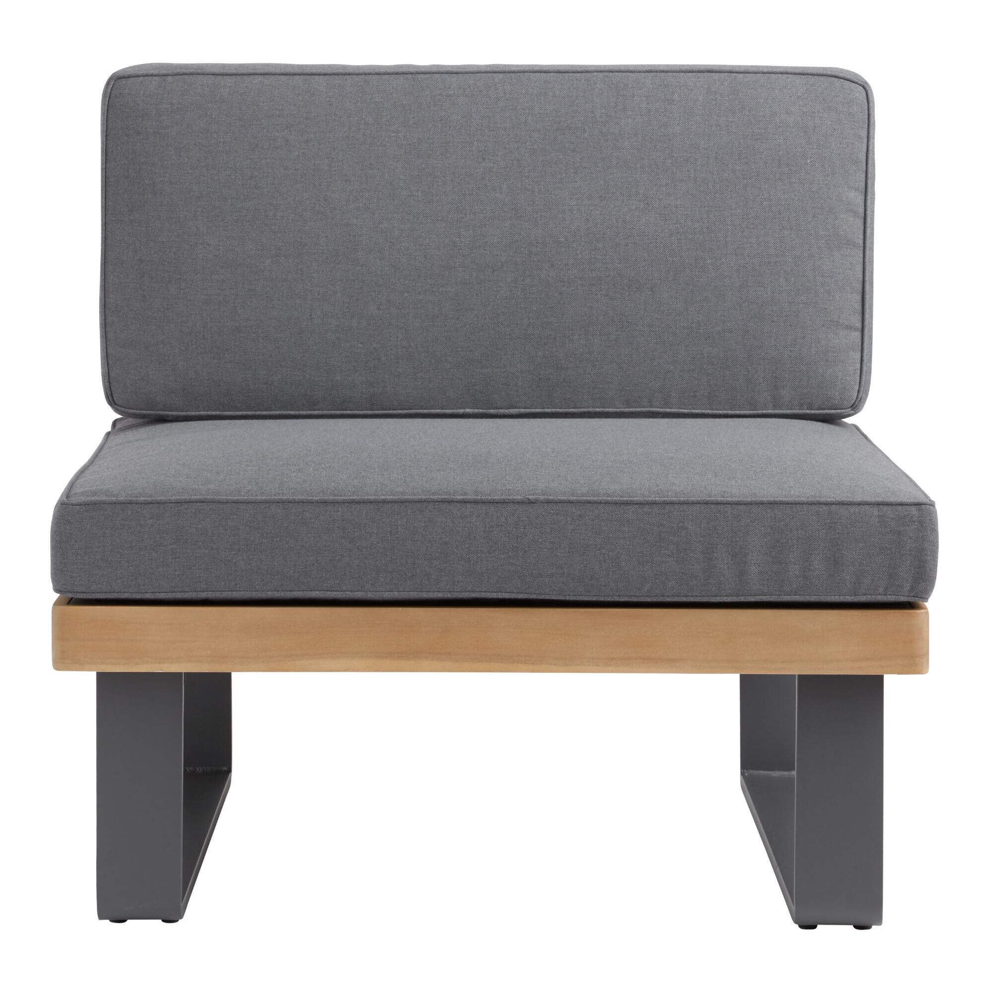 Alicante II Gray Metal and Wood Outdoor Chair World Market