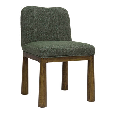 Omara Oak Wood Curved Back Upholstered Dining Chair Omara Oak Wood Curved Back Upholstered Dining Chair