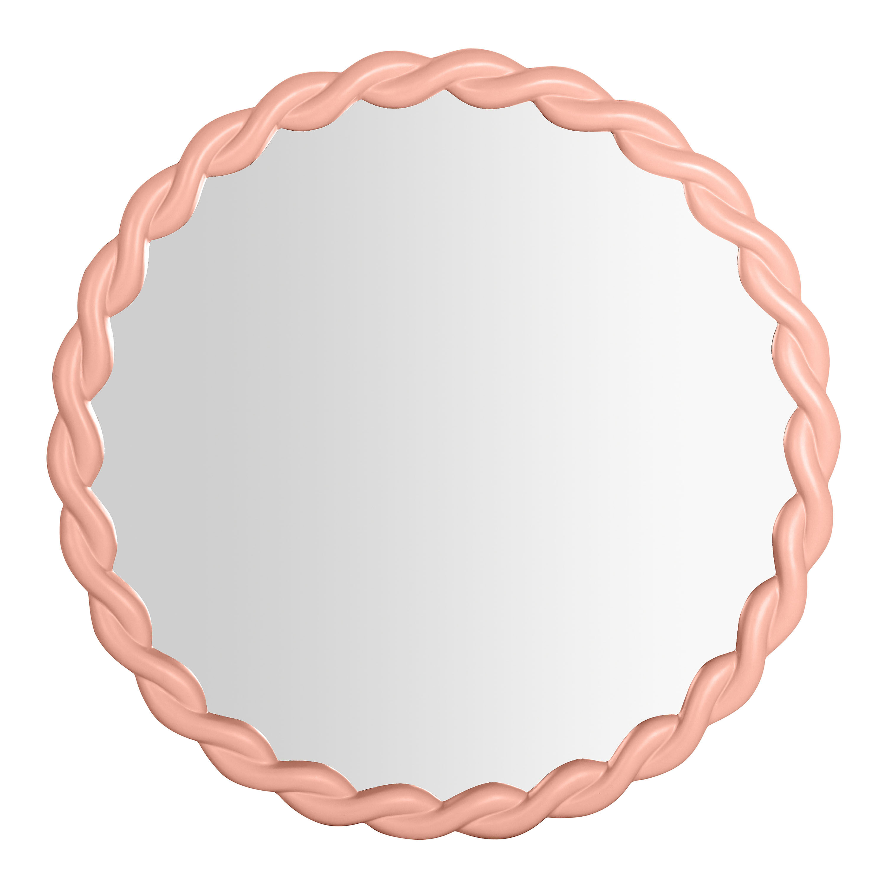 Round Mauve Pink Rope Wall Mirror image number 0