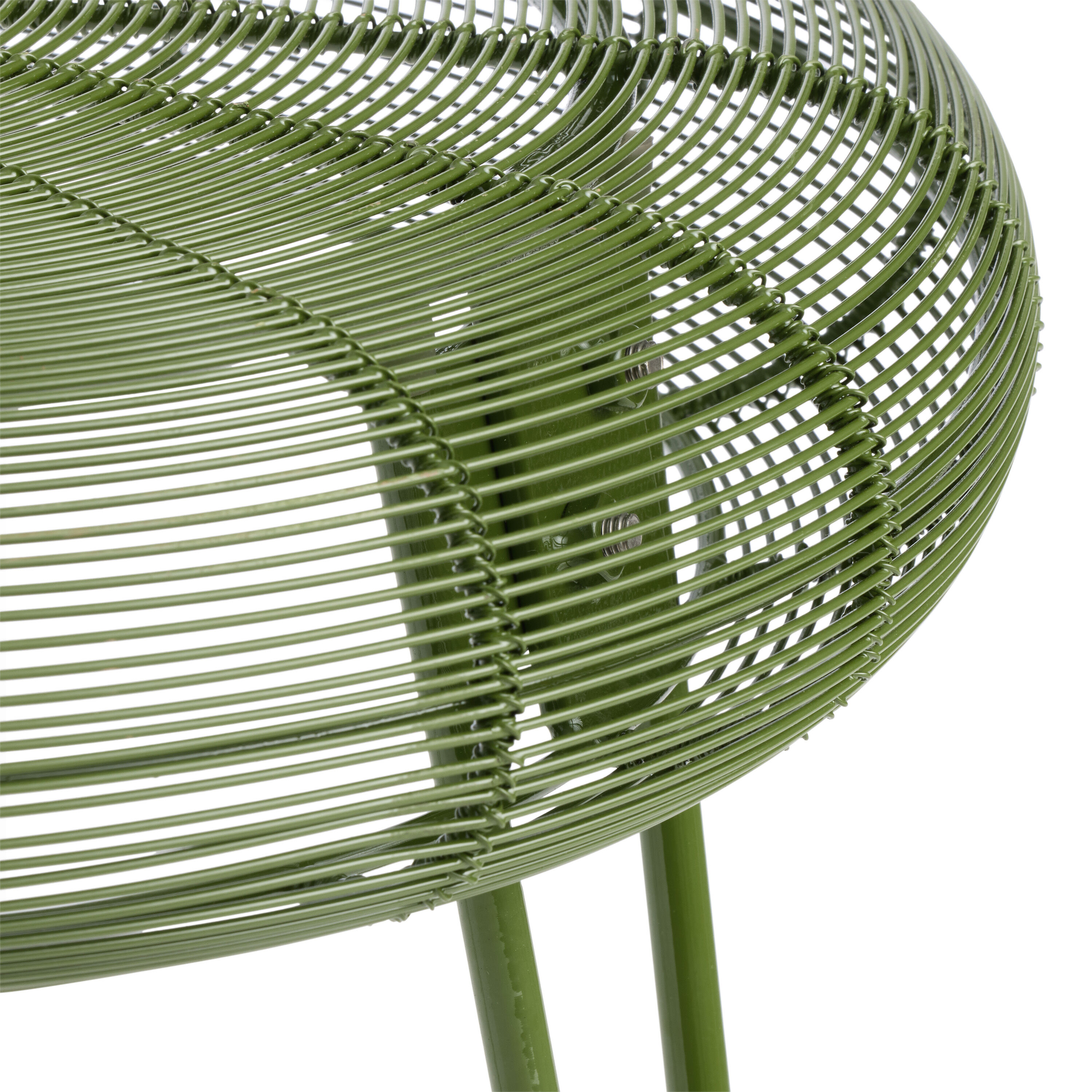 Zenith Round Green Wire Outdoor Side Table and Stool - World Zenith Round Green Wire Outdoor Side Table and Stool - World