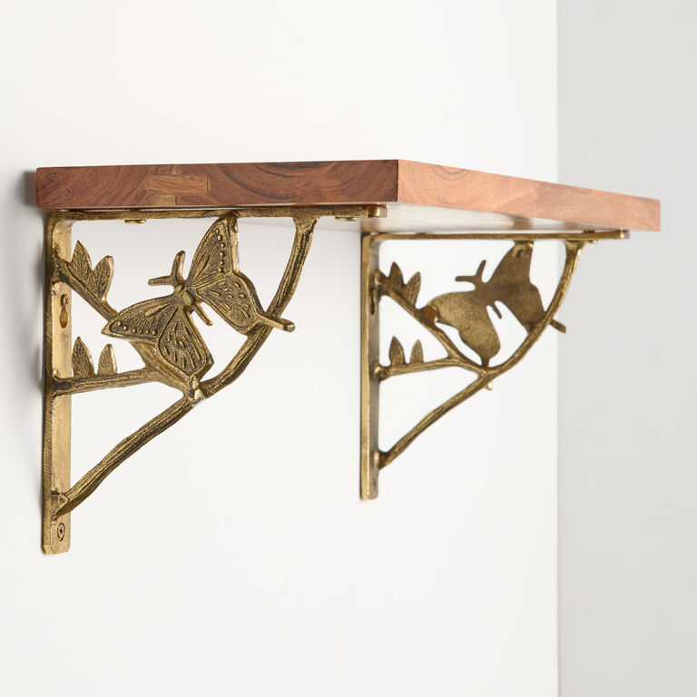 Antique Bronze Butterfly Mix & Match Shelf Brackets 2 Pack image number 1