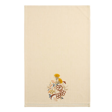 Oatmeal Marigold Flower and Mushroom Kitchen Towel Oatmeal Marigold Flower and Mushroom Kitchen Towel