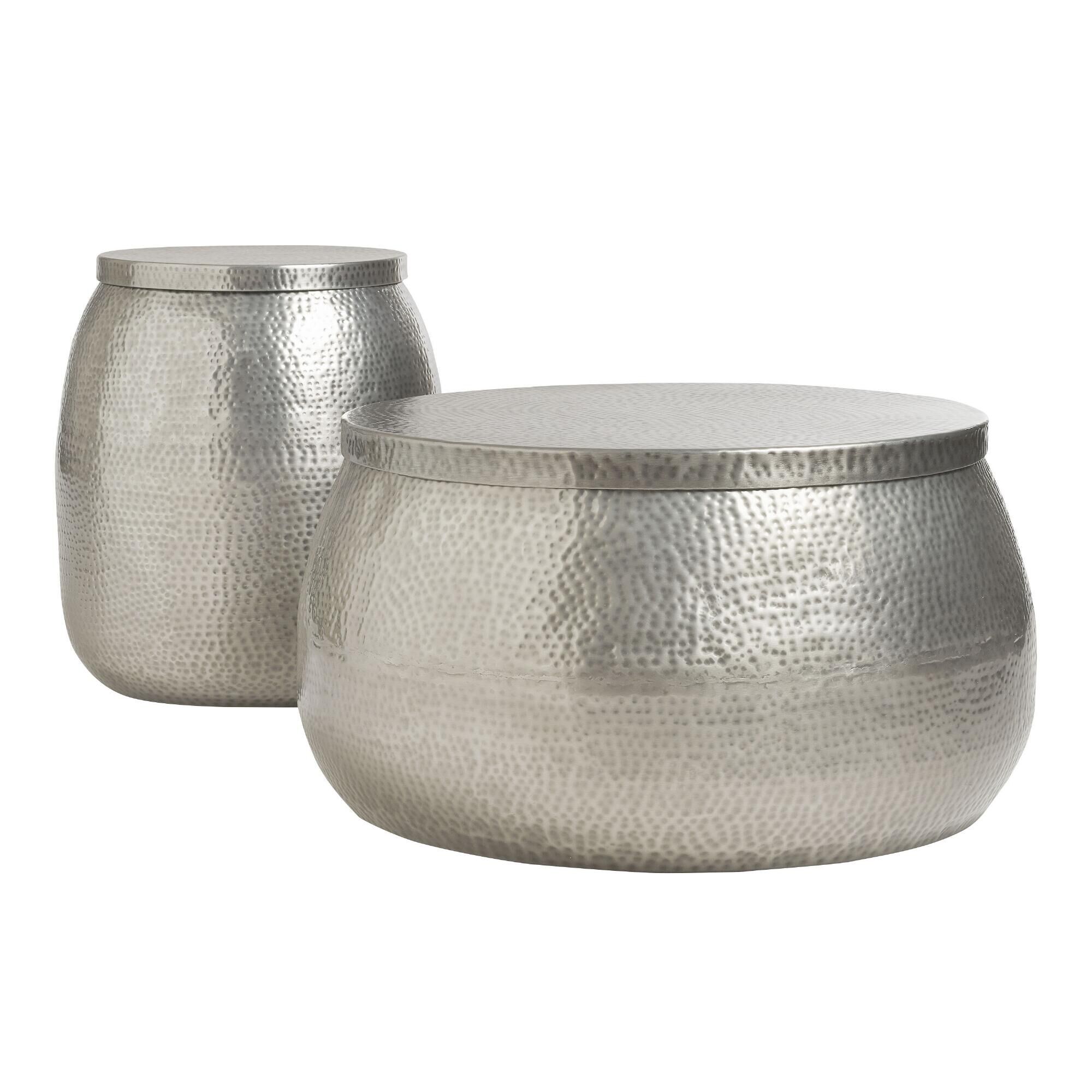 Silver hammered on sale side table