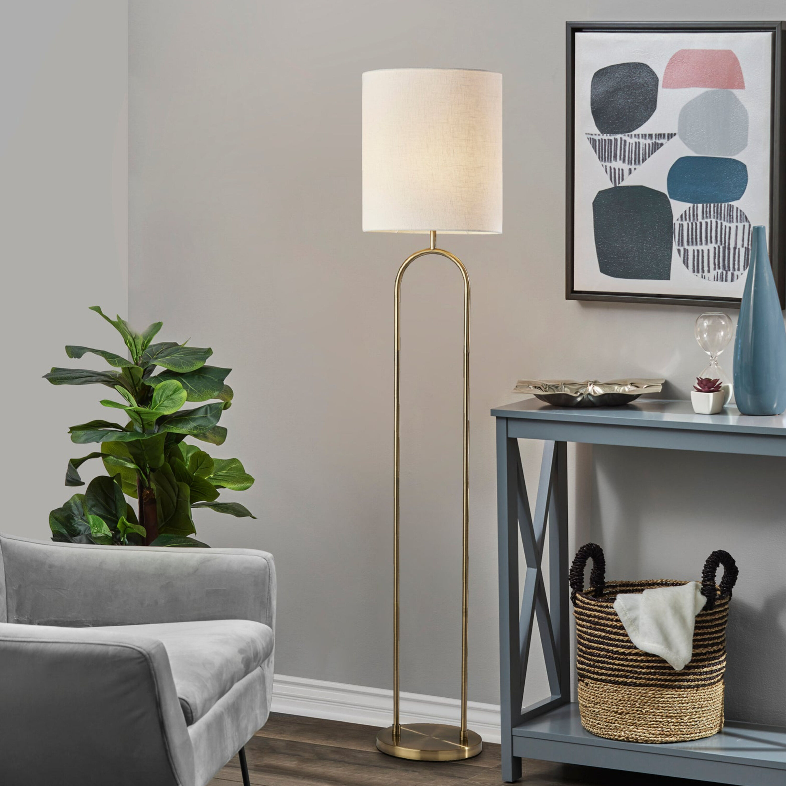 Antique brass floor lamp base on sale