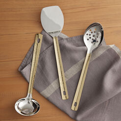 Two Tone Hammered Stainless Steel Slotted Spoon