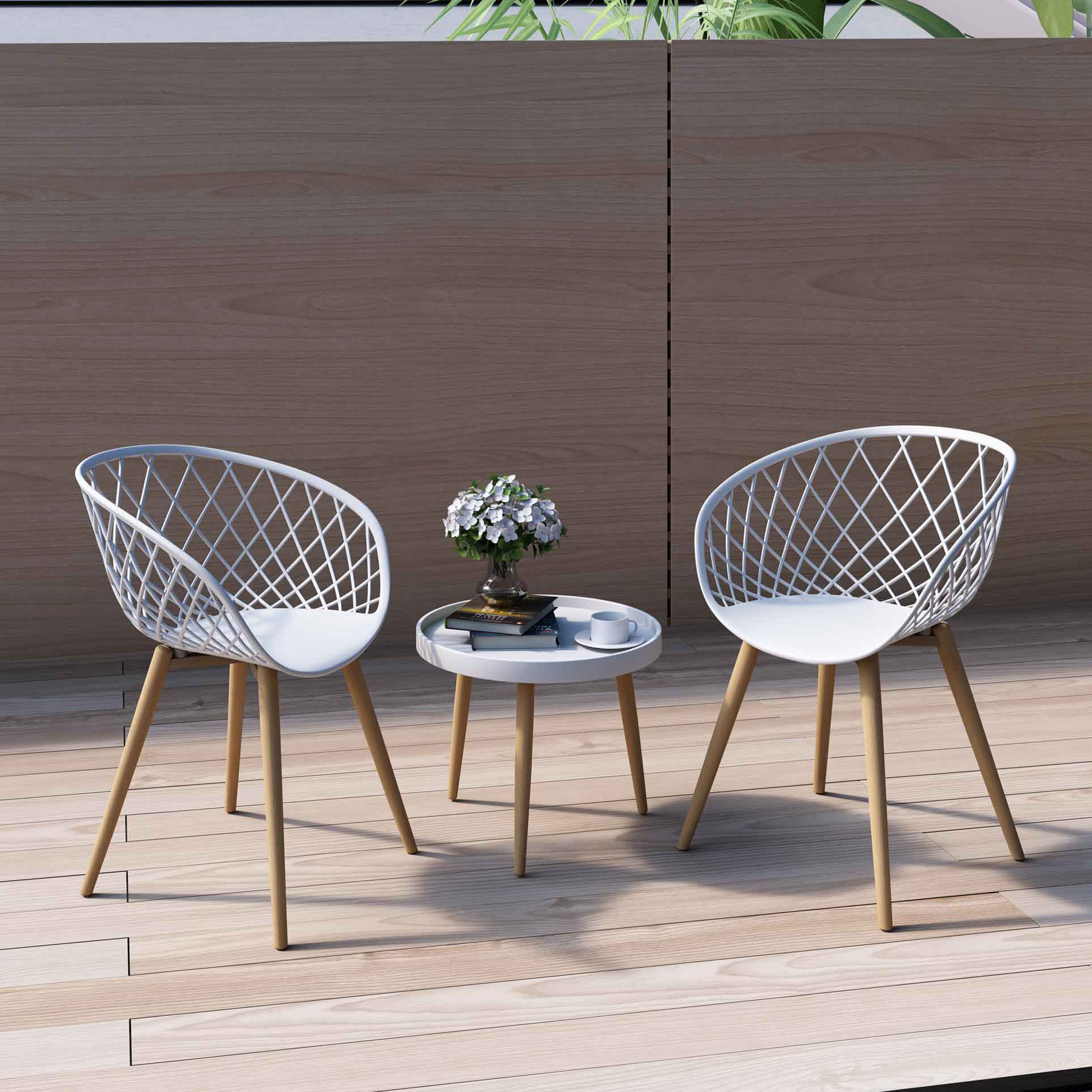 Dax Outdoor Stacking Dining Chair 2 Piece Set image number 5