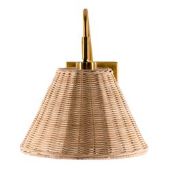 Cerro Gold And Rattan Dome Wall Sconce
